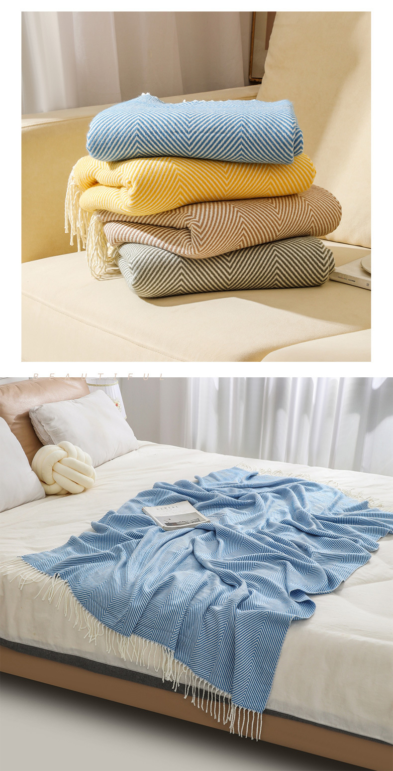 Sofa cover blanket, bed tail cover blanket, woven blanket, air conditioning blanket, shawl blanket, summer cooling blanket, nap blanket, towel wholesale pic 28