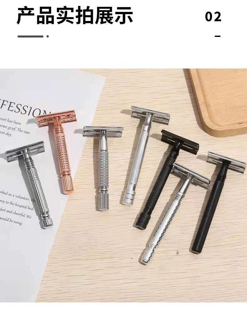 Shuyue Factory Direct sales of classic and retro shavers, old-fashioned razors, double-sided blade holders pic 6