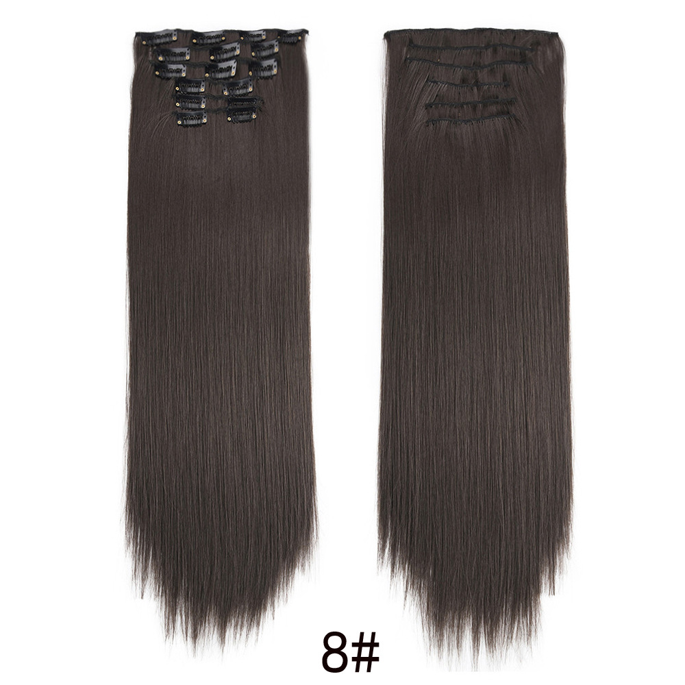 16-clip long straight hair wig for women, 6-piece clip hair extension, 6-piece straight hair extension, 6-piece hair extension pic 15