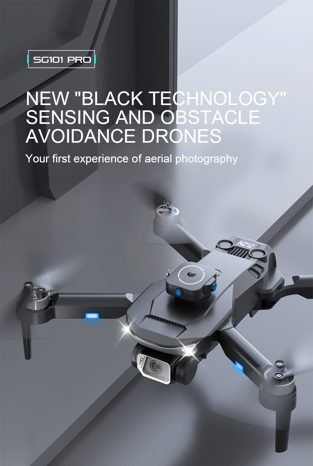 SG101PRO低噪无刷电机感应智能避障4k高清实时图传航拍无人机抗风防丢失详情1