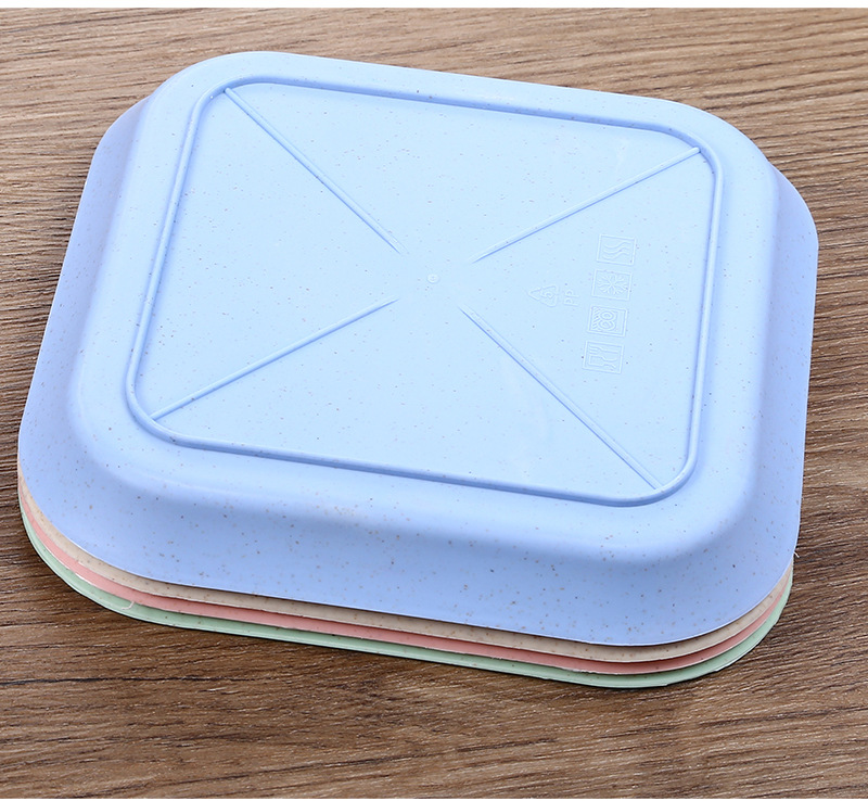 Wheat straw bone-spitting plate, bone-spitting plate, square dried fruit and fruit snack plate, seasoning plate, plate pic 8