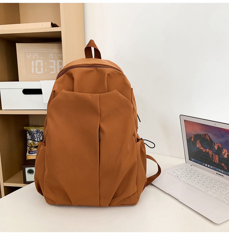 2024新款大容量纯色简约百搭时尚初高中生电脑包大学生双肩背包详情29