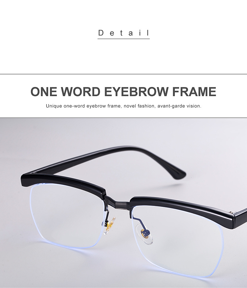 The 2021 new semi-framed glasses of the same style as the gangster legend Tom Hardy can be paired with myopia and anti-blue light WY12 pic 37