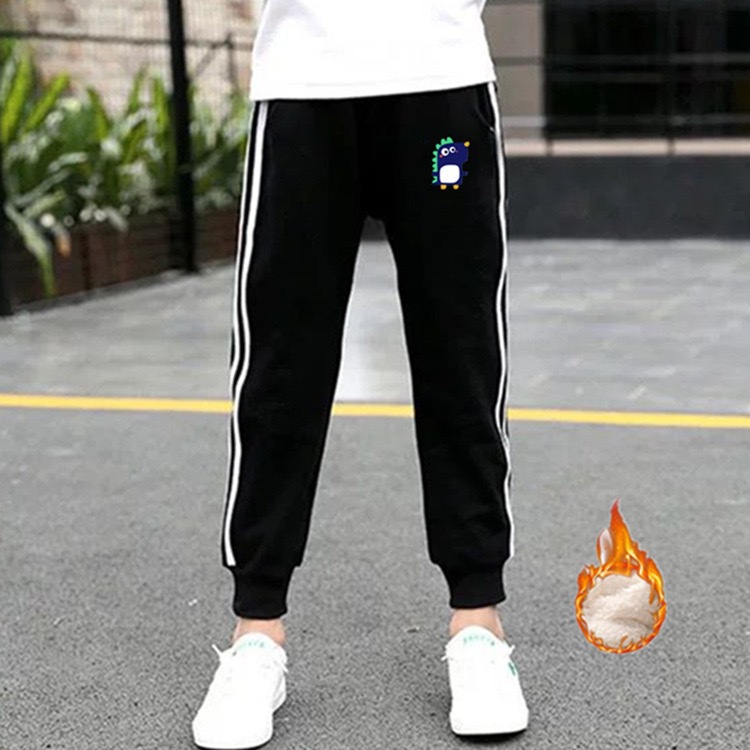 女童加绒裤子男童棉裤秋冬季加厚一体绒保暖外穿儿童休闲运动卫裤详情12