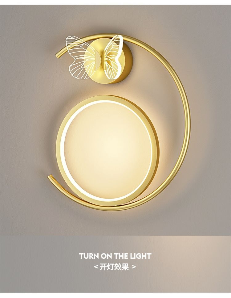 创意儿童墙壁灯北欧卧室床头灯简约现代圆形客厅过道电视背景壁灯详情8