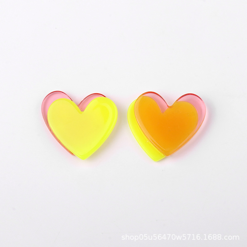Wholesale of new acrylic color heart-shaped pieces diy handmade jewelry, earrings, necklaces and headwear materials pic 4