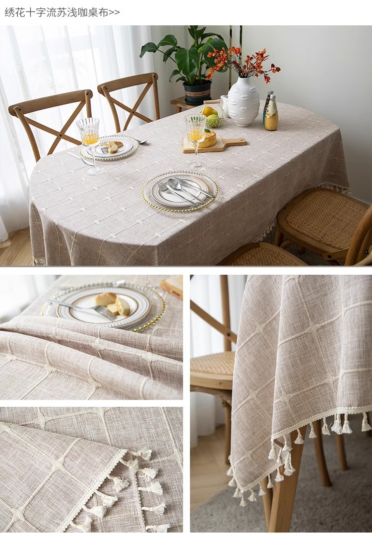 北欧欧美外贸桌布防水长椭圆形餐桌布艺加厚家用客厅现代时尚大方创意简约茶几台布详情9