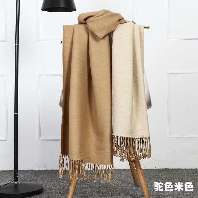 Double-sided scarf for women in autumn and winter 2023, thickened and warm shawl, cashmere scarf for men in winter, wool scarf pic 23