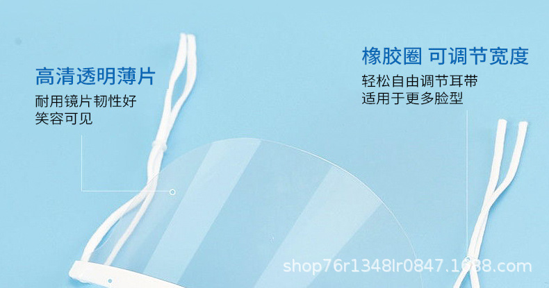 餐厅厨房酒店食堂防唾沫飞沫专用口罩餐饮防雾透明塑料微笑口罩详情8