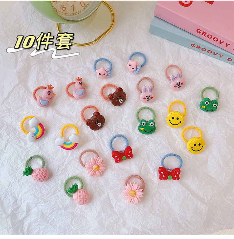 辰缘饰品卡通儿童发绳10件套新款网红可爱扎头发绳儿童发圈皮套橡皮筋发饰配饰配饰详情26