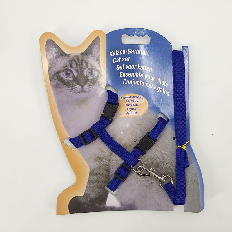 Pet supplies factory cat chains and kittens use I-shaped chest straps, leash ropes, and cat lashes for walking and guiding pic 15