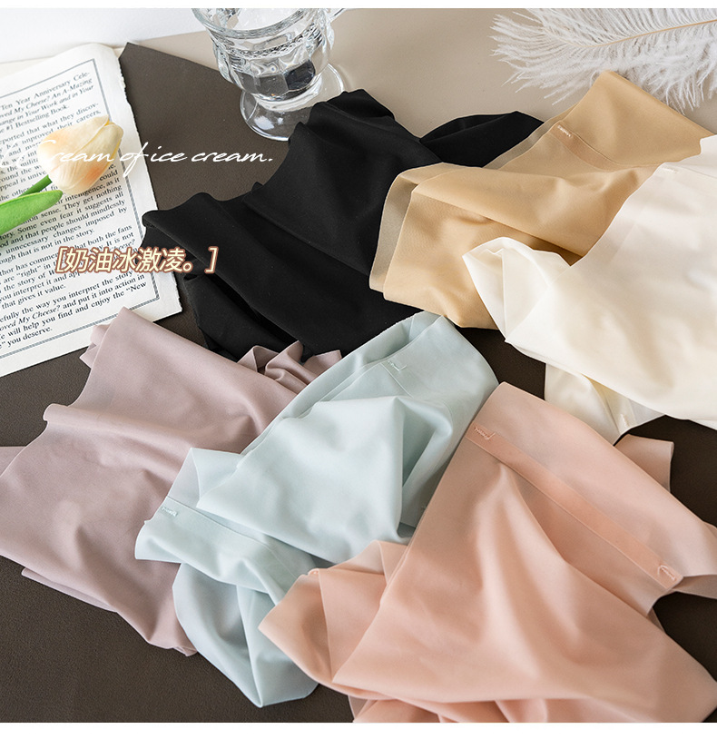 美宅内裤女士薄裸感3D立体一片式无痕面膜裤桑蚕丝裆中腰三角蜜桃详情19