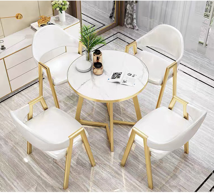 西餐厅轻奢铁艺餐椅甜品店奶茶店桌椅咖啡厅实木椅子卡座沙发桌椅详情10