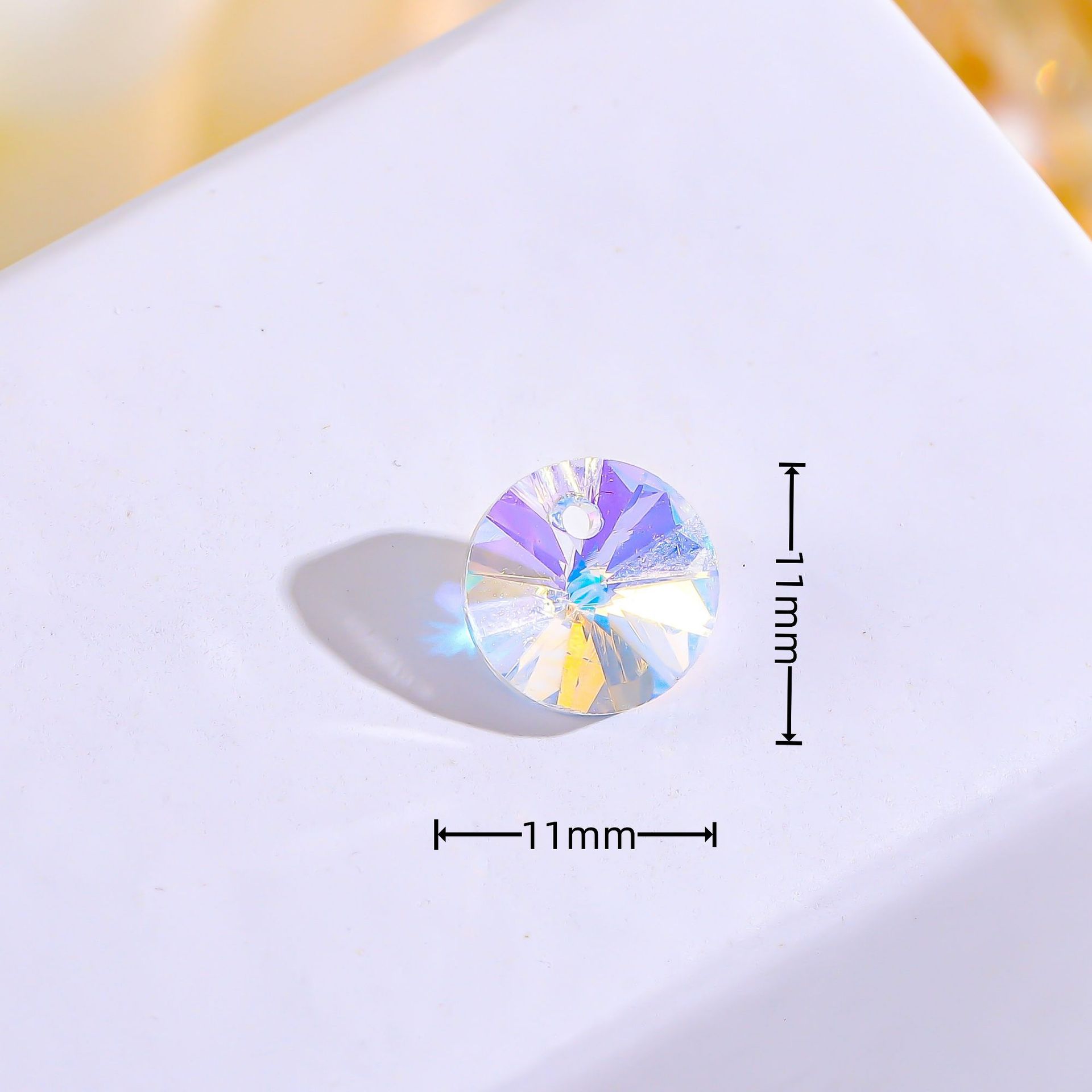 跨境镀底彩色花朵单孔串珠DIY饰品配件手链玻璃散珠耳环项链制料详情5