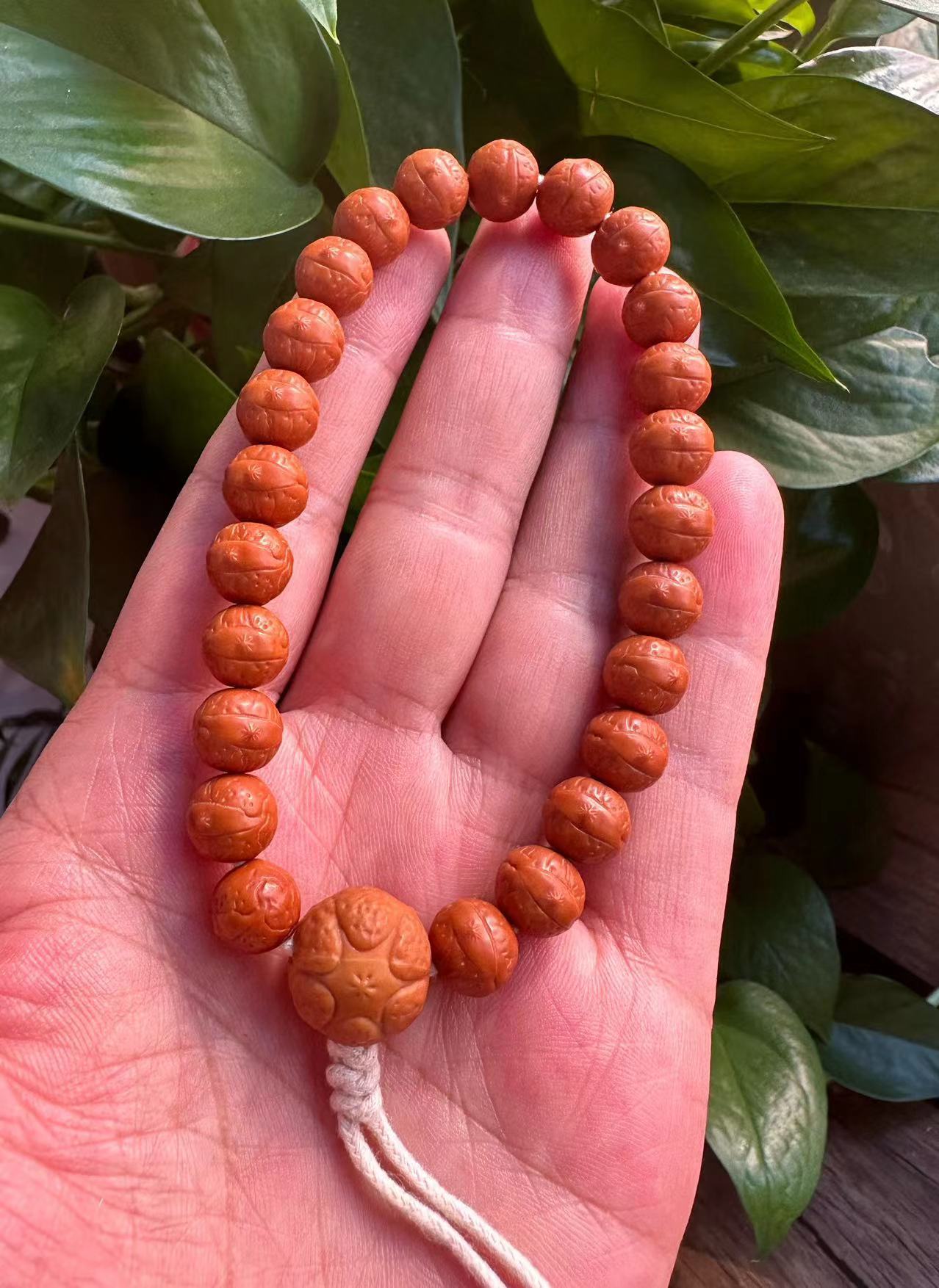 精品猴头菩提雕刻10mm凤眼手持珠鲨鱼背龙须虎爪老型桶珠京八棱财神大土豪猴头菩提子佛珠念珠盘玩手串文玩手链文玩手串详情28