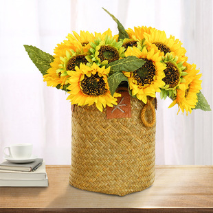 黄色5叉跳舞兰人造仿真花束假花文心兰 客厅婚庆装饰绢花蝴蝶兰详情14