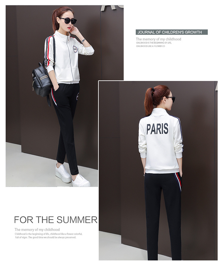 Two-piece sportswear set for women, 2020 new Korean spring style, fashionable long-sleeved sweatshirt for women, sportswear for spring and autumn pic 16