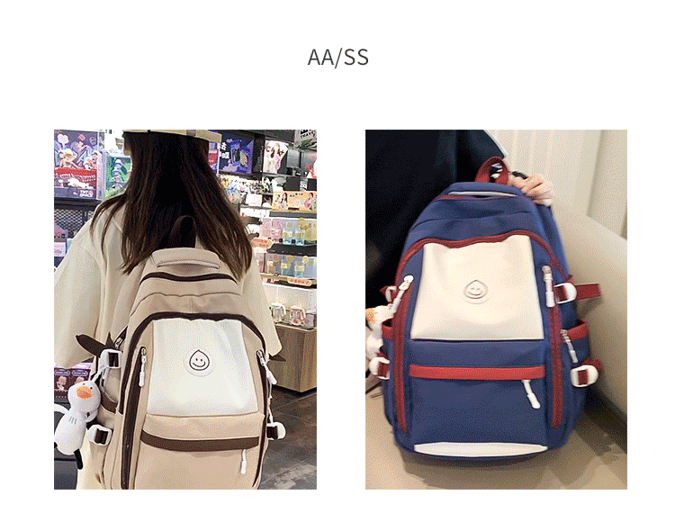2023 fashionable student backpack, Japanese style Instagram simple Korean version backpack for junior high school, senior high school and college students pic 3