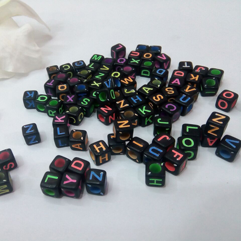 diy heart-shaped jewelry accessories, letter beads, electroplated plastic beads, pearl-like acrylic beads, hand-strung beads pic 5