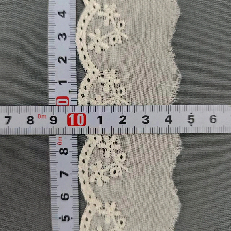 Wholesale of cotton embroidered lace, hollowed-out lace, embroidered skirt hem, clothing accessories, milk silk, perforated, barcode 2.5 pic 64