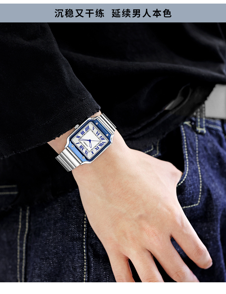 Sinobi男士手表男款商務(wù)羅馬方表夜光防水廣州腕表石英表手表男表詳情14