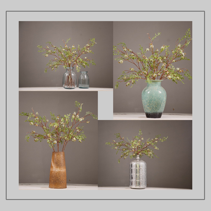 Wholesale of artificial pomegranate and wabi-sabi style Chinese hotel, home and restaurant decoration artificial flowers and artificial berries from the manufacturer pic 13