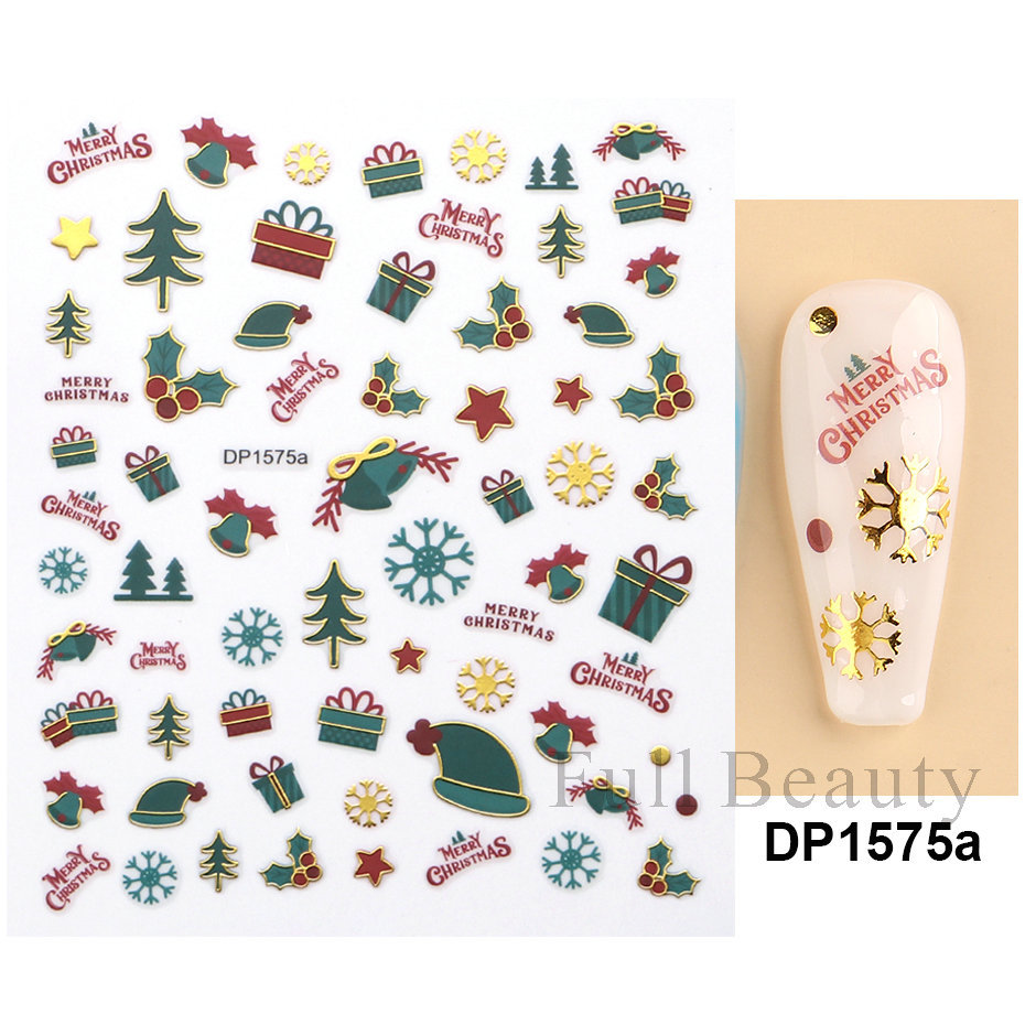 Cross-border new Christmas nail stickers Snowman elk Cookies Human self-adhesive nail stickers Mixed nail stickers shanilak pic 9