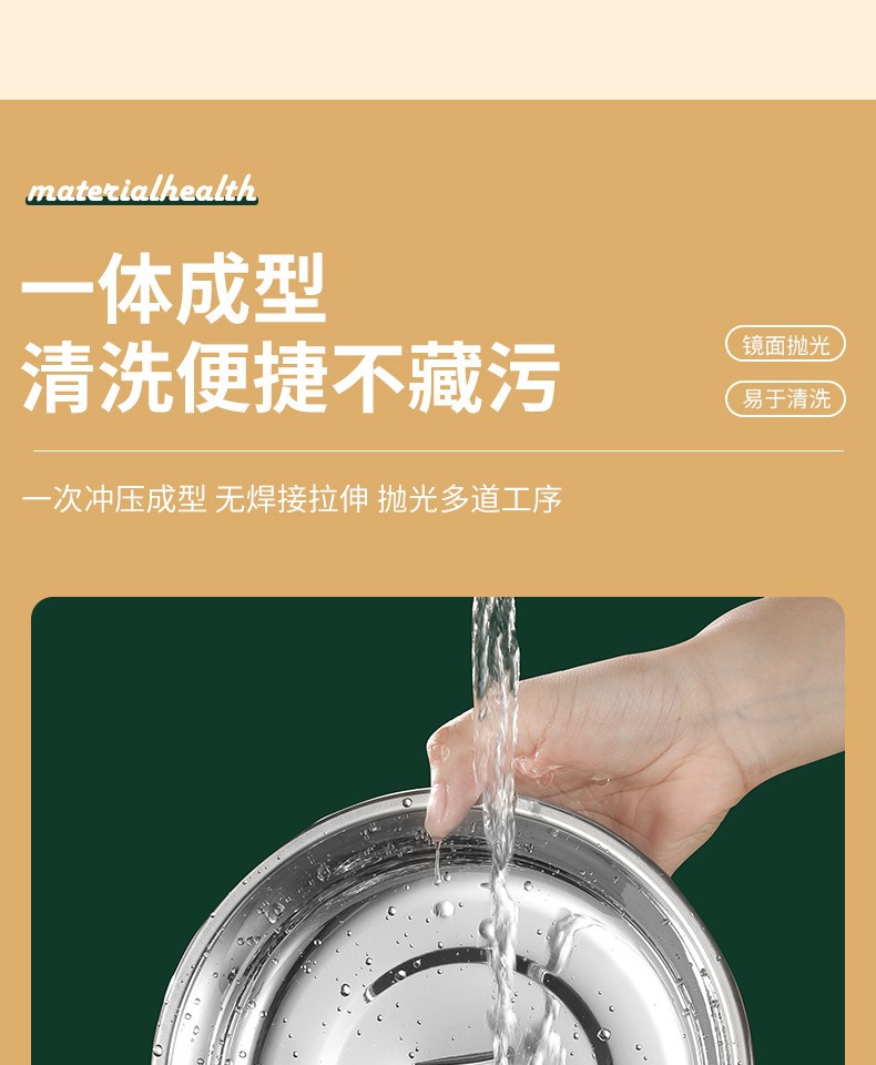 304不锈钢汤盆 加厚加深家用菜碟汤碗多用盘餐盘餐具 圆盘托盘详情9