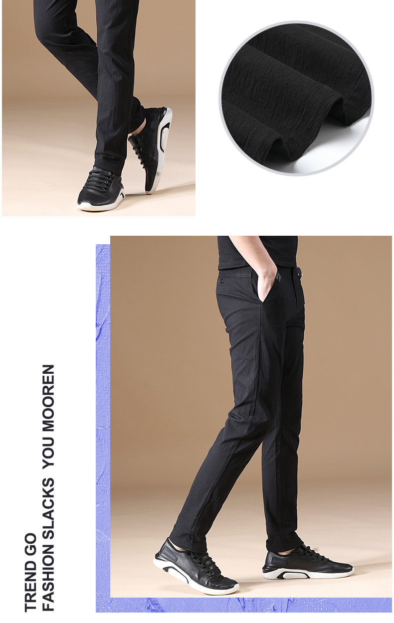 2022 Summer thin pure cotton pants for men, stylish and casual, casual pants for men, trendy and youthful long pants for men pic 11