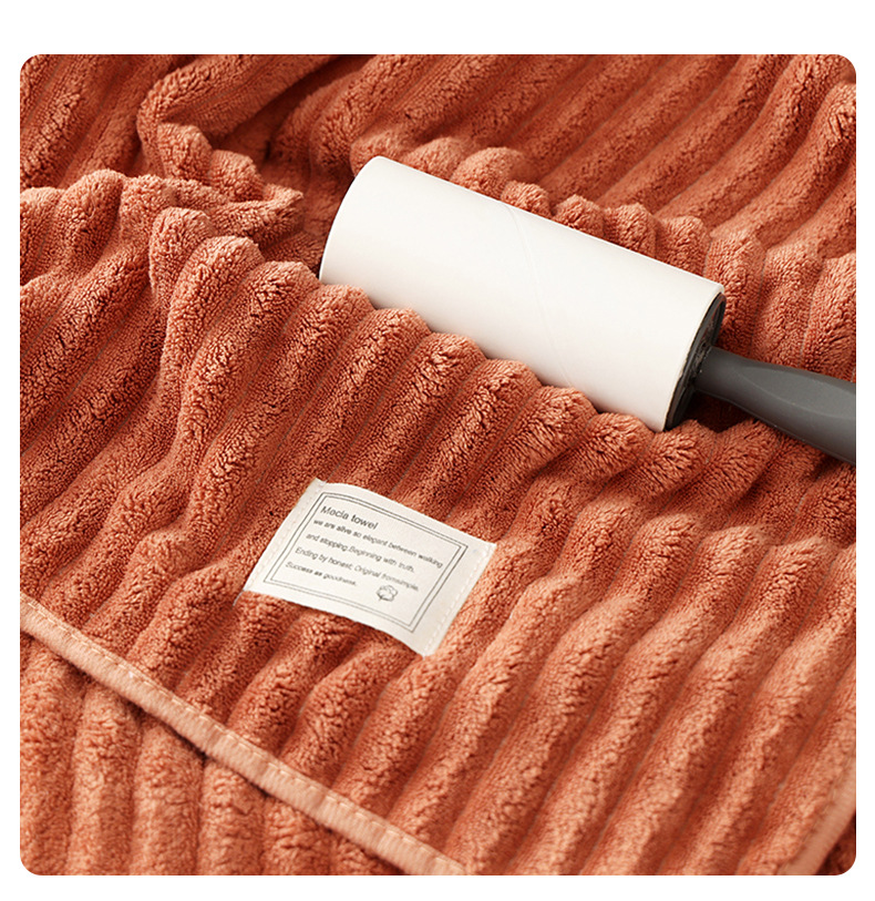 珊瑚绒糖果条毛巾成人柔软舒适吸水不易掉毛加厚洗澡洗脸毛巾批发详情7