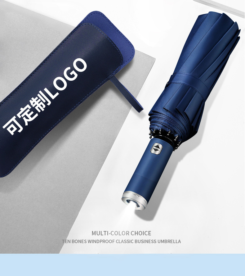 Wholesale in large quantities of cross-border fully automatic umbrellas with logo printing, black rubber sun protection umbrellas, three-fold camping portable folding umbrellas pic 4