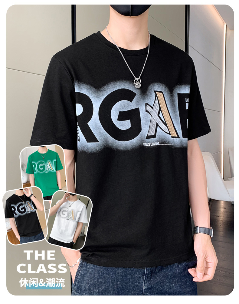 Summer five-sleeved T-shirt for men and teenagers 2023 new style, a trendy brand of half-sleeved and short-sleeved pure cotton T-shirt for men pic 11