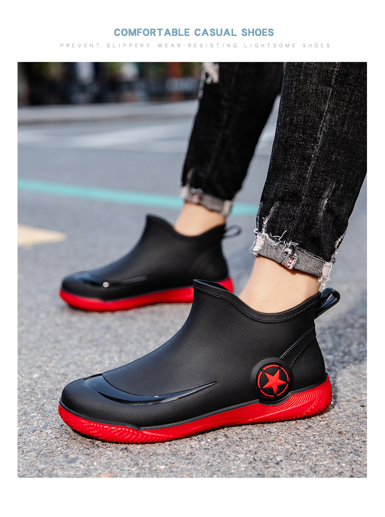 雨鞋短筒男款防滑耐磨赶海钓鱼水鞋2024新款男士加绒胶鞋防水雨靴详情5