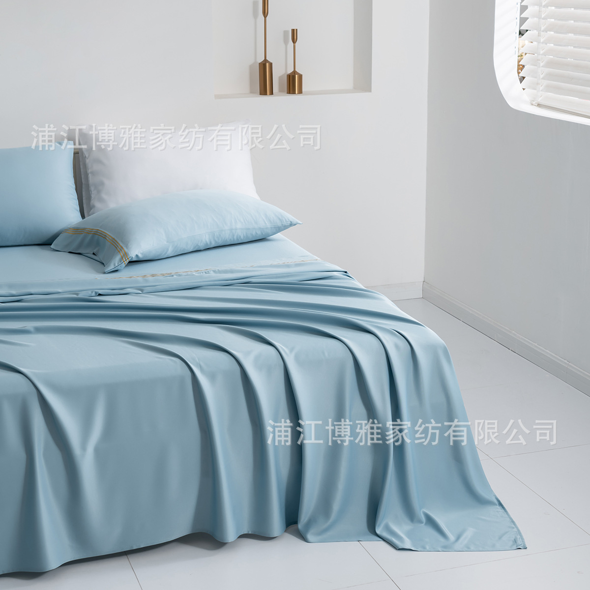 Cross-border exclusive Amazon bedding products, frosted solid color four-piece sets, simple quilt covers, bed sheets and bed caps, factory wholesale pic 13