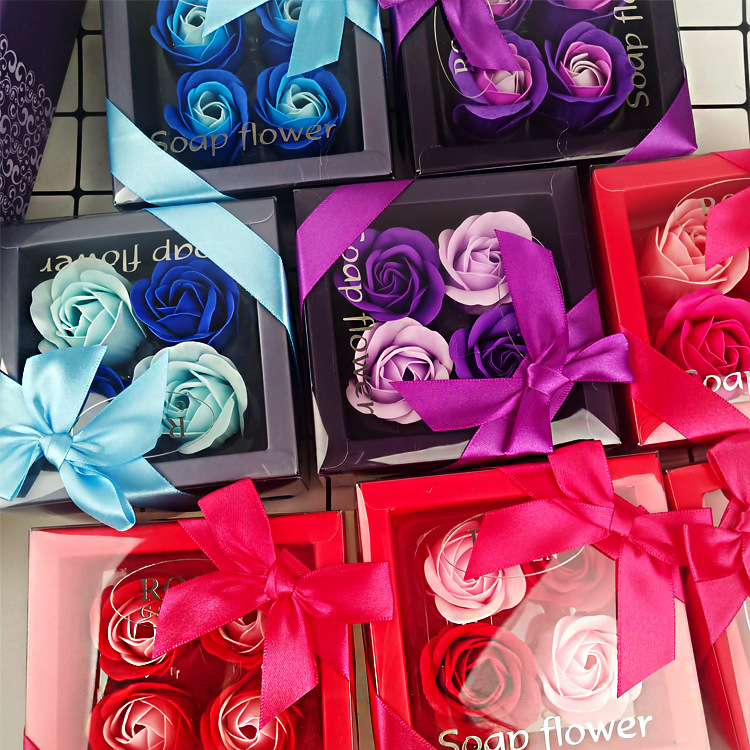 4朵玫瑰香皂花套装 七夕情人节公司活动促销礼品礼物生日跨境礼品详情24