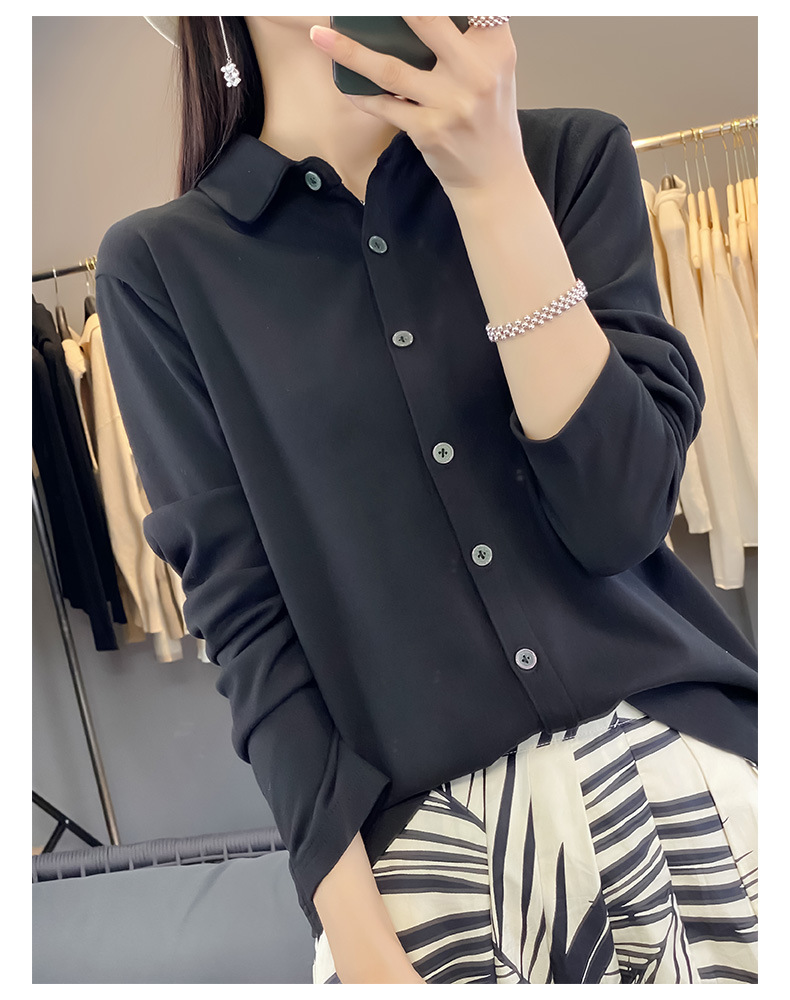 24春秋双面德绒衬衫女POLO领磨毛保暖内搭开衫衬衣长袖上衣新款详情26