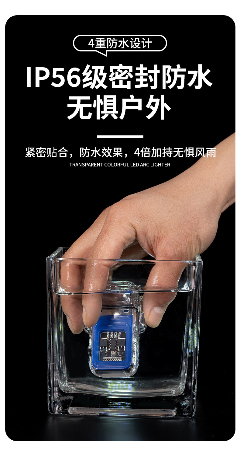 Wholesale of new transparent lighters, creative plastic outdoor waterproof double-arc lighting multi-functional electronic cigarette lighters pic 17