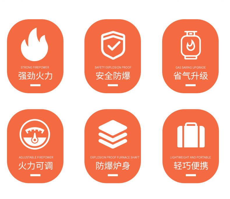 Camping outdoor double-head stove, windproof portable folding butane barbecue hot pot, dual-purpose cassette stove pic 3