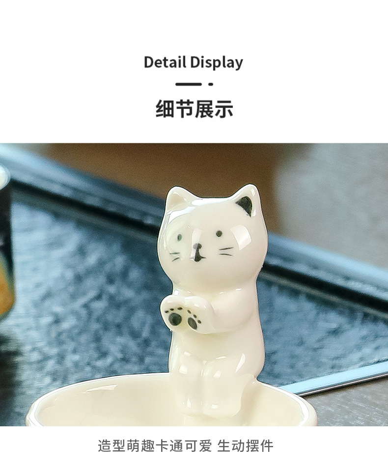 亚马逊爆款烟灰缸陶瓷家用客厅北欧风办公室茶几猫咪烟灰缸装饰品详情13