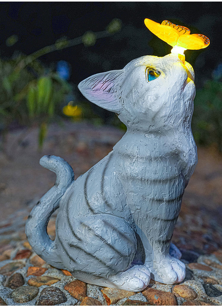 Model 104229: Courtyard decoration, layout and landscaping, kitten ambient light, floor-standing decorative item, villa balcony, garden, lawn, animal decoration pic 9