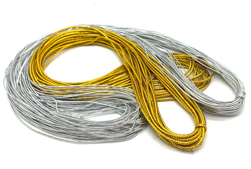 Gold and silver wire tag rope, 8-strand round elastic wire, gold wire tag rope, core-wrapped elastic rope, diy handmade jewelry rope in stock pic 32