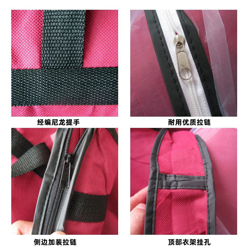 Cross-border wholesale non-woven fabric wedding dress and formal wear dust covers, clothing storage bags, dust-proof covers, folding dual-purpose handbags pic 8