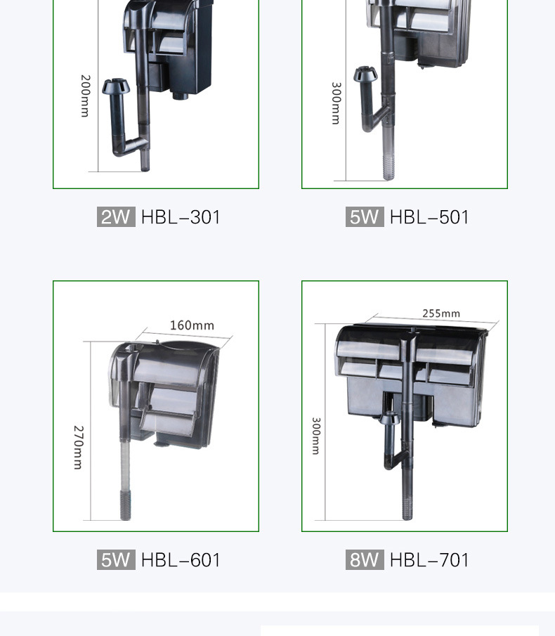 HBL-501 Wall-mounted filter fish tank aquarium turtle tank waterfall aeration pump aerator pic 4