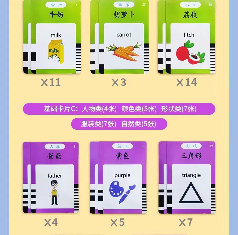 Educational early education card machine for children 1-3-6 years old bilingual Chinese and English enlightenment cognition and character recognition card learning machine toy pic 15