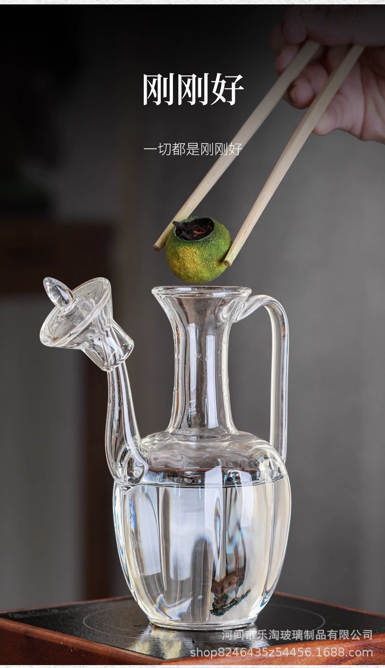 透明仿宋执壶玻璃贵妃壶高硼硅玻璃绿茶壶电陶炉煮茶小青柑泡茶壶详情9