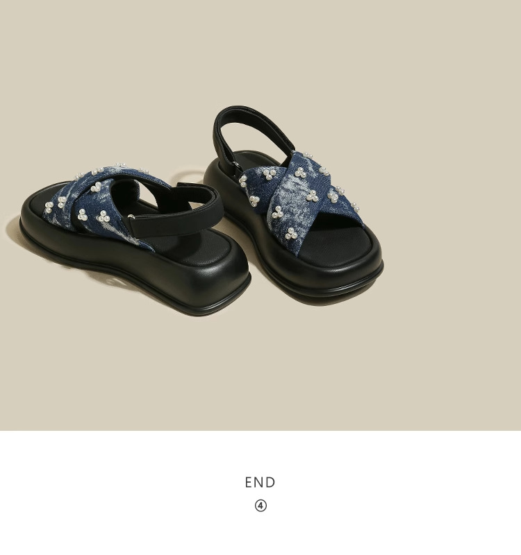 交叉厚底凉鞋女外穿2024夏季新款时尚百搭仙女风一字带罗马沙滩鞋详情22