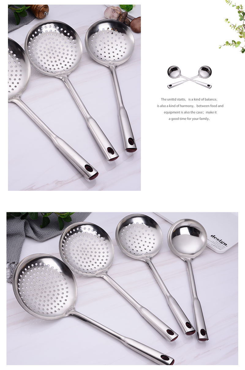 Wholesale of stainless steel soup shells, soup strainers for hot pot frying, filtering strainers, cooking soup spoons and kitchenware from manufacturers pic 12