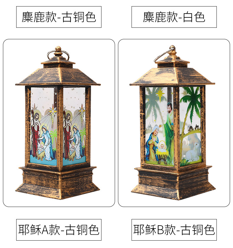 Ramadan Christmas lantern, antique kerosene flame, plastic brocade decoration, electronic candle stand, imported cross-border wholesale, street stall, Douyin bestseller, wedding guide, LED horse lantern, soft decoration props, fireplace RK9166 pic 5