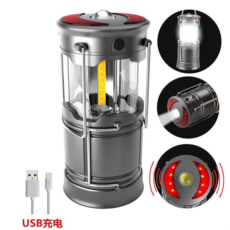 Horse lamp USB charging camping lamp portable warning light tent lamp built-in battery model dual use with magnet at the bottom pic 2