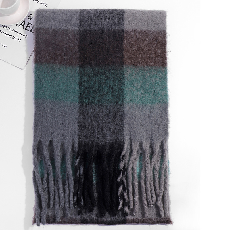 圈圈纱彩色AC格子围巾女冬季加厚保暖仿马海毛粗须仿羊绒披肩外贸详情46